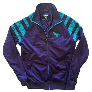 Y2K Vintage UNK NBA Charlotte Hornets Track Jacket Mens Small Purple Full Zip